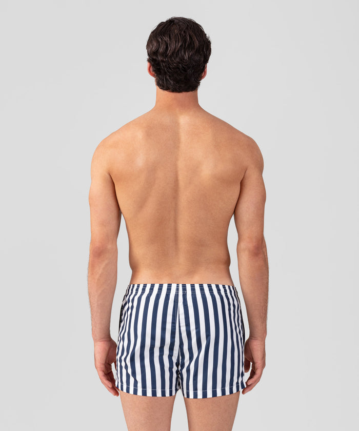 Swim Shorts Vertical Stripes: Navy/White