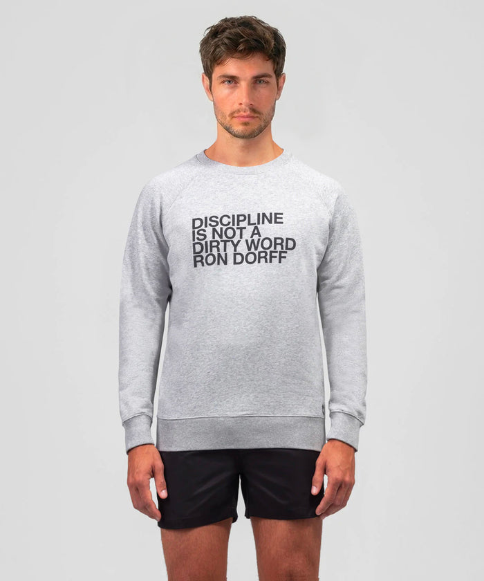 Organic Cotton Sweatshirt "DISCIPLINE": Grey Melange