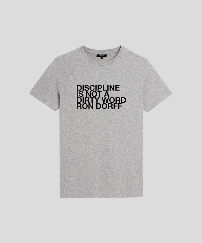 Organic Cotton T-Shirt "DISCIPLINE": Grey Melange