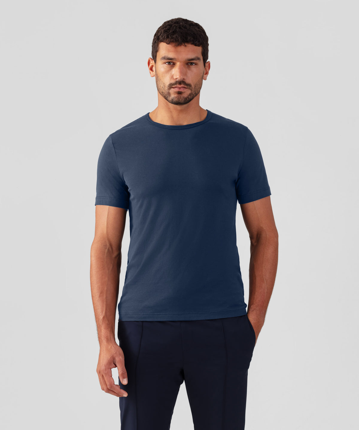 Crew Neck T-Shirt Eyelet Edition: Deep Blue