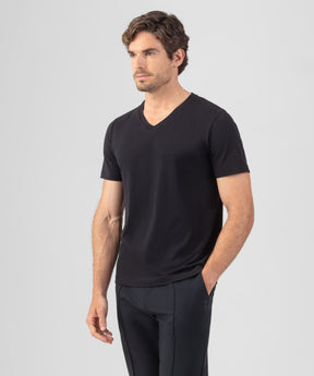 T-Shirt Eyelet Edition V Neck: Black