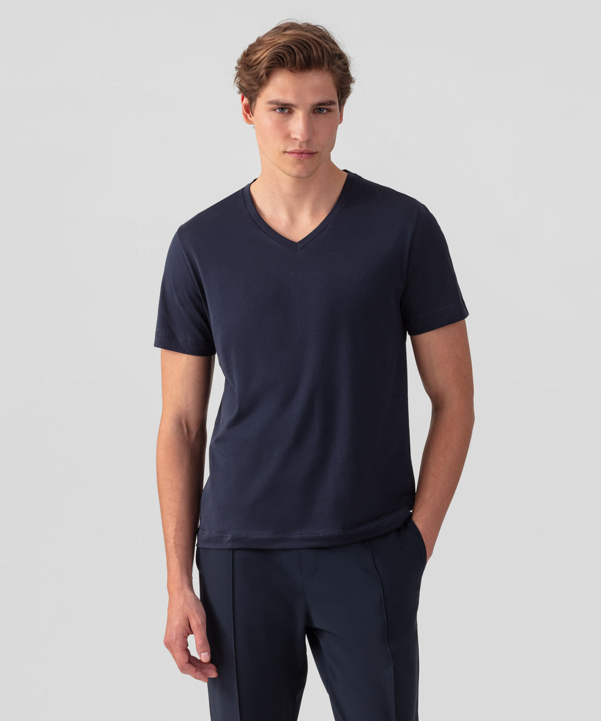 V Neck T-Shirt Eyelet Edition: Navy