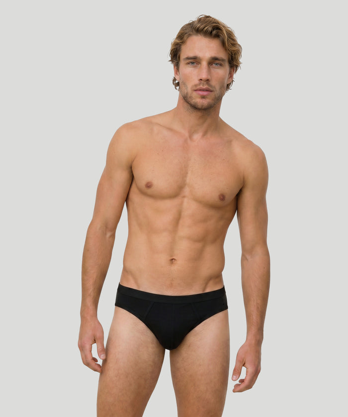 Slim Y-Front Briefs: Black