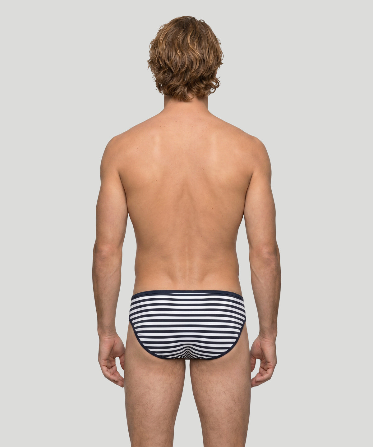Slim Y-Front Briefs: Navy/White