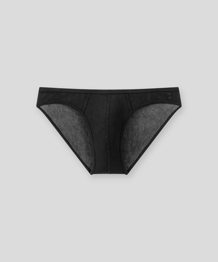Mesh Slim Y-Front Briefs: Black