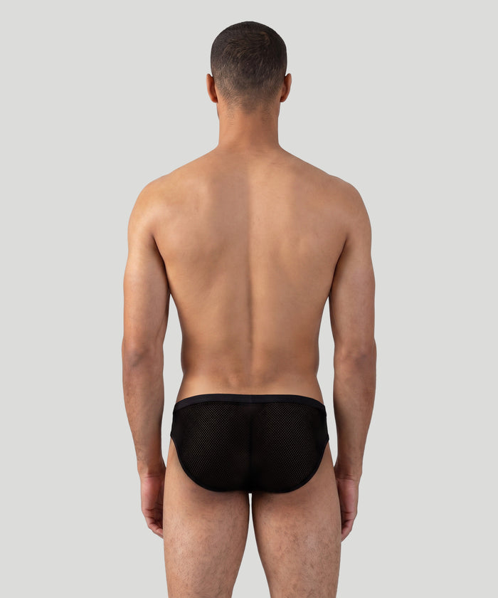 Mesh Slim Y-Front Briefs: Black