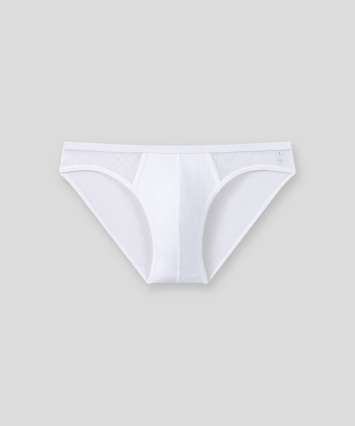 Mesh Slim Y-Front Briefs: White