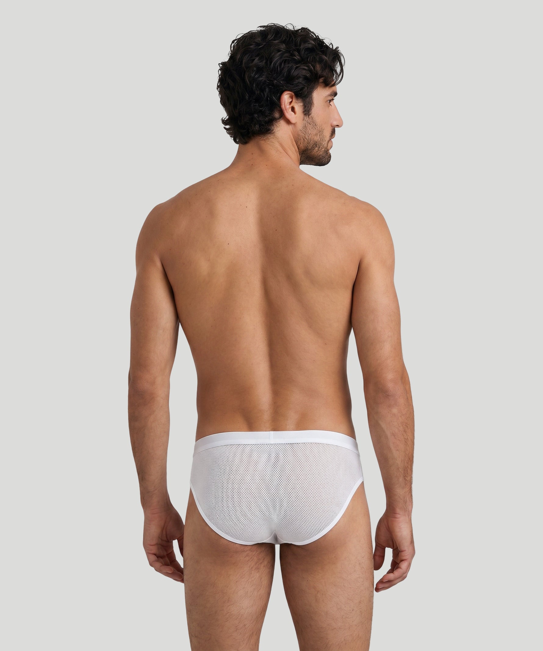 Mesh Slim Y-Front Briefs: White