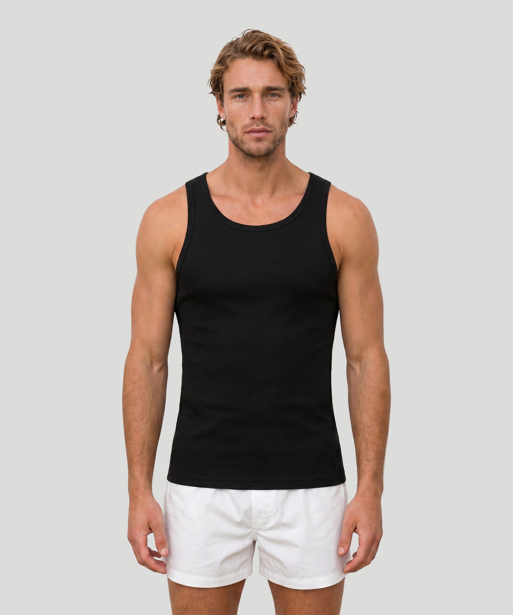 Ribbed Tank Top: Black