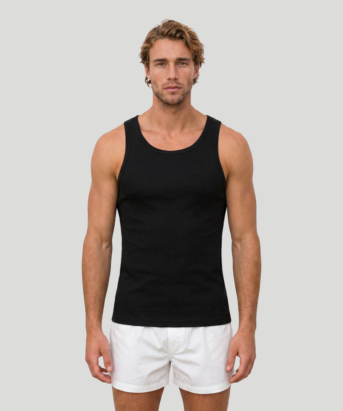 Ribbed Tank Top: Black