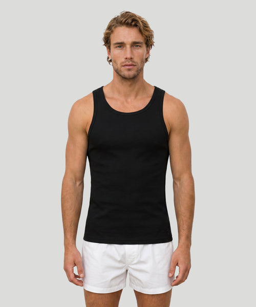 Ribbed Tank Top: Black | Ron Dorff