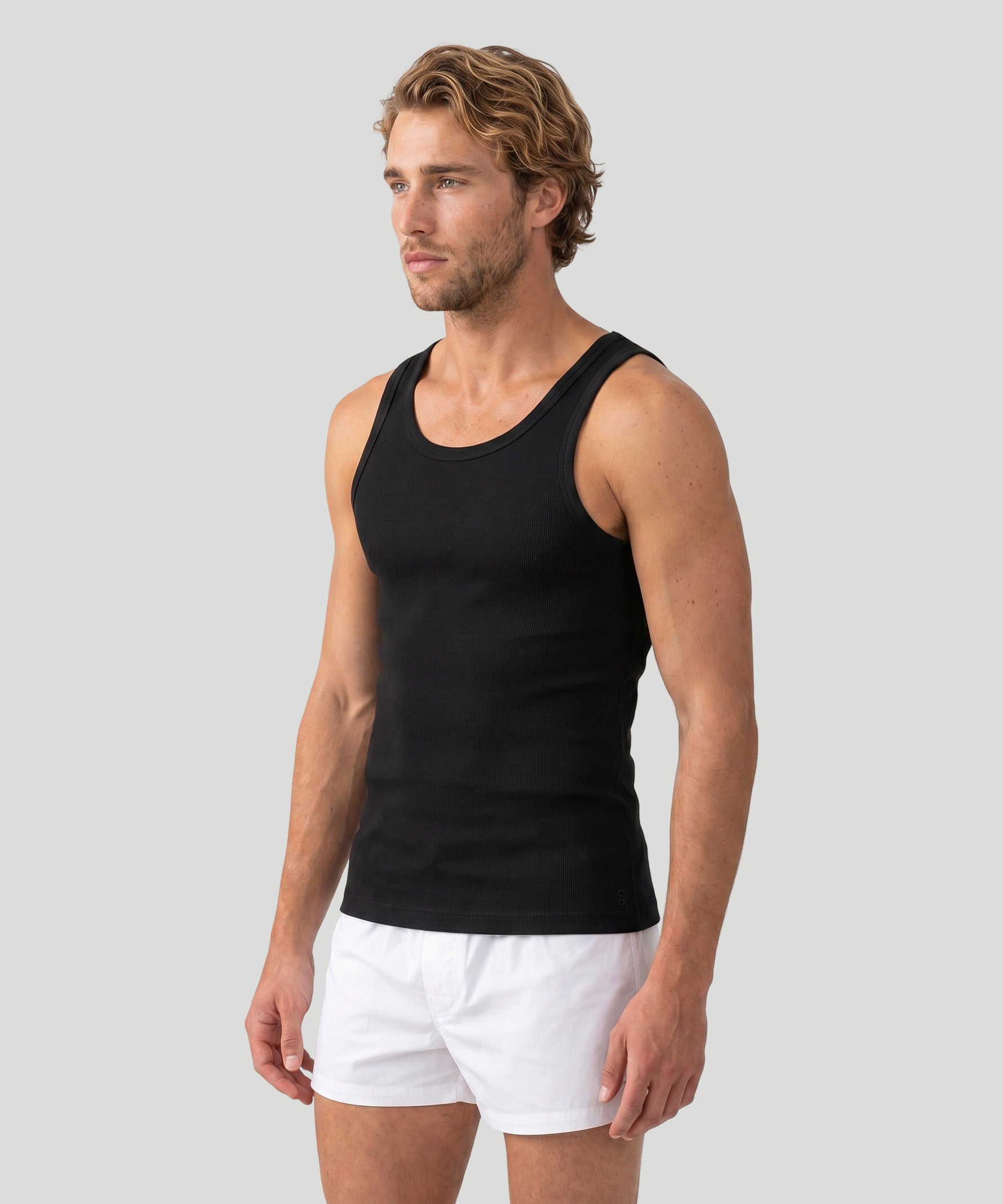 Ribbed Tank Top: Black | Ron Dorff