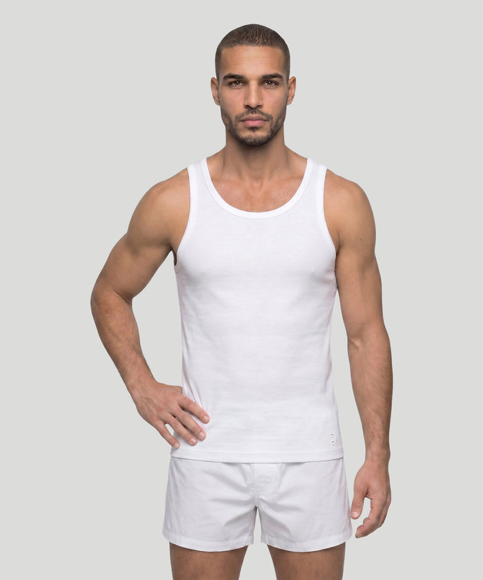 Ribbed Tank Top: White