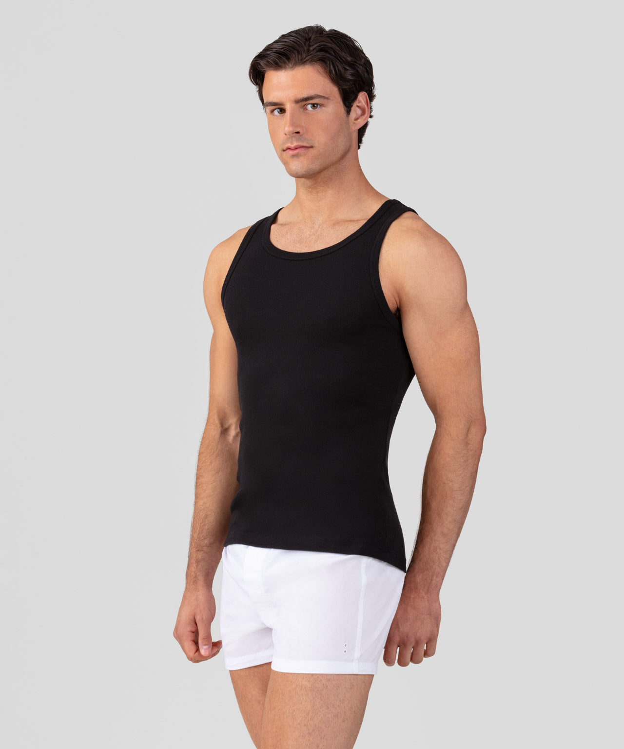 Ribbed Tank Top: Black | Ron Dorff