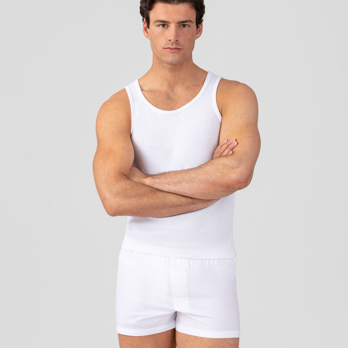 Ribbed Tank Top: White | Ron Dorff