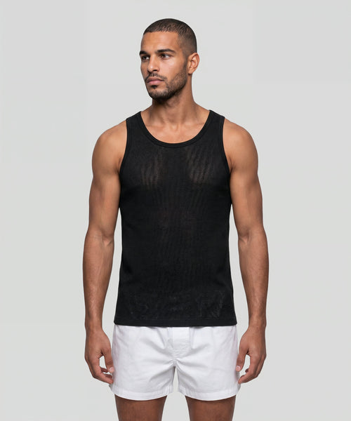 Mesh Tank Top: Black | Ron Dorff