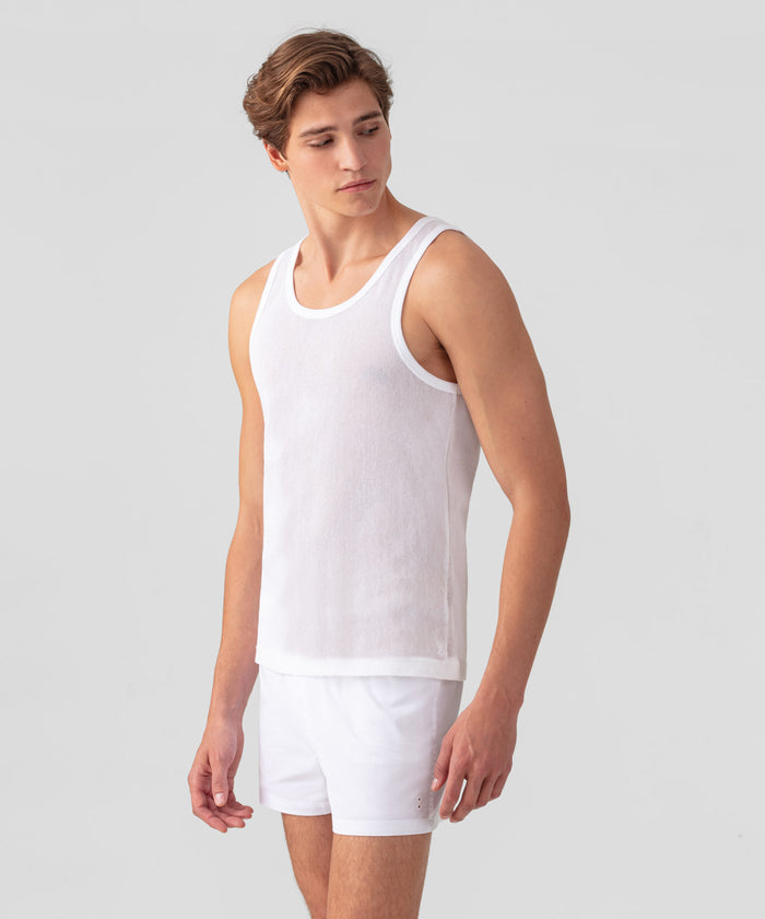 Mesh Tank Top: White