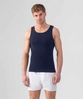 Ribbed Tank Top: Navy