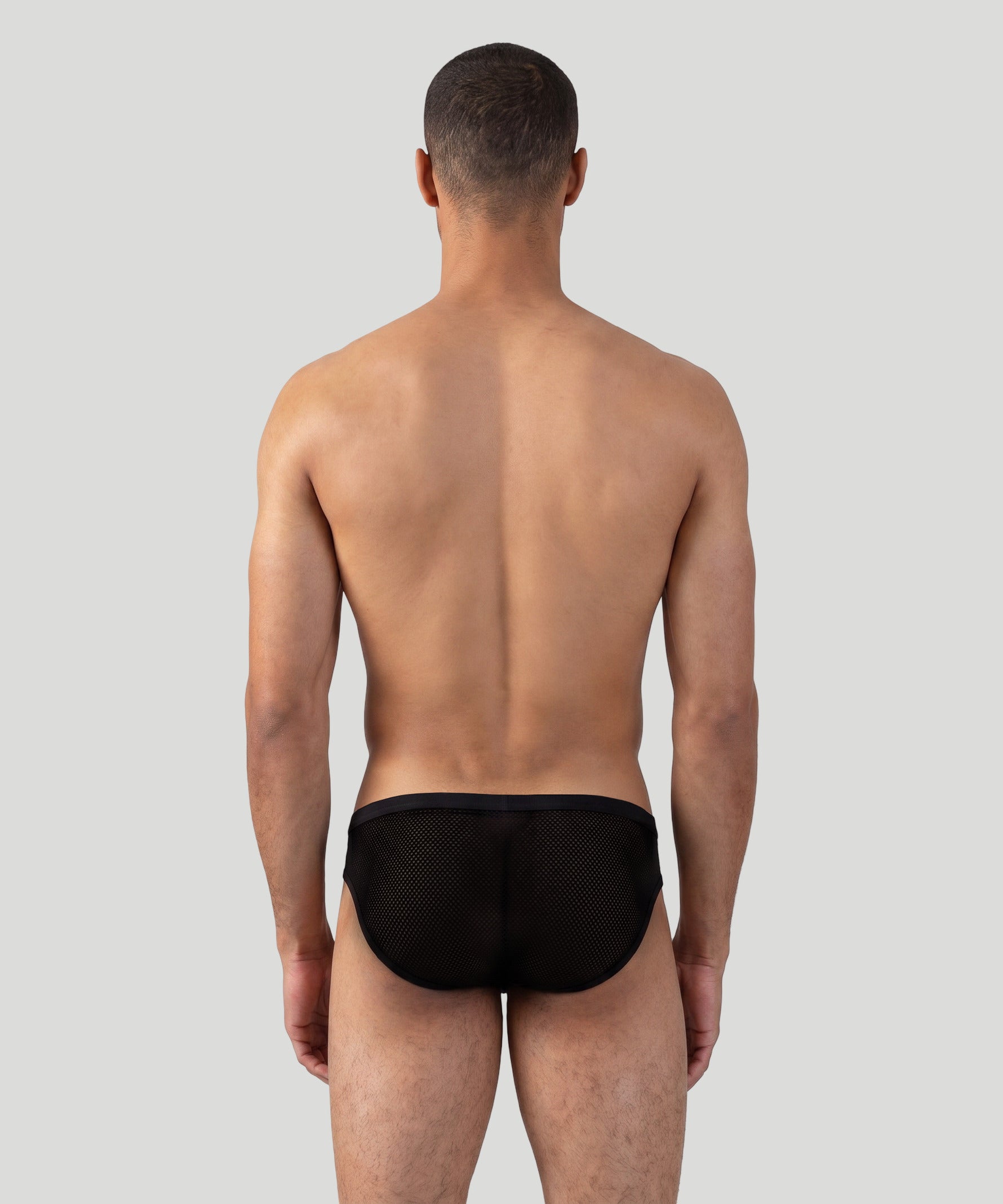 Mesh Y-Front Briefs: Black