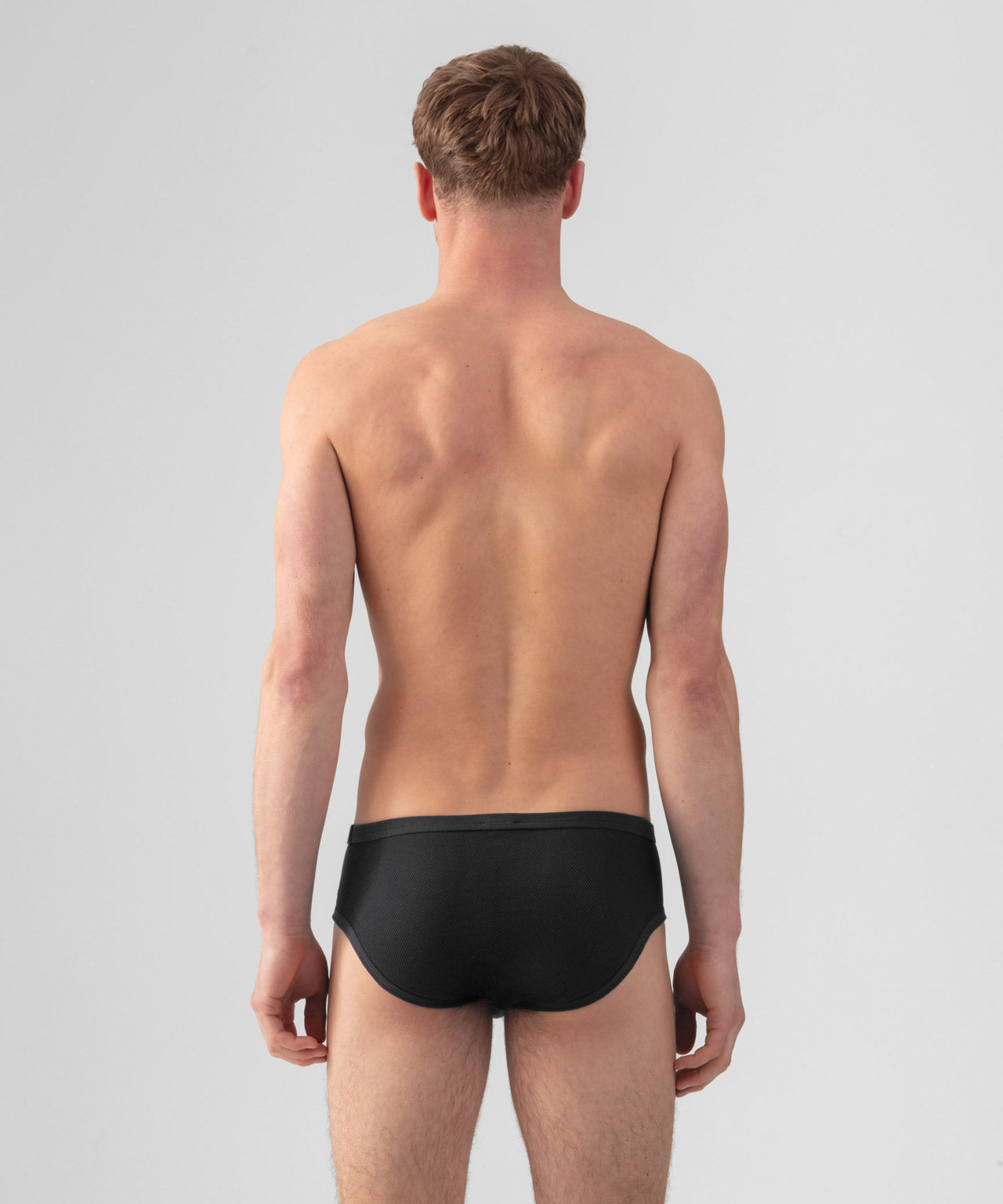 Cotton Mesh Y-Front Briefs: Black