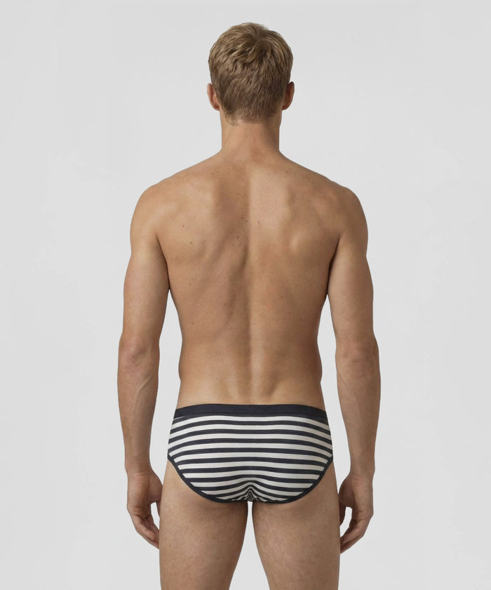 Y-Front Briefs: Navy/White