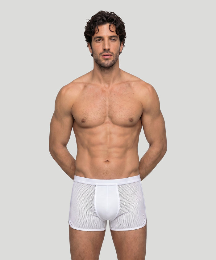 Mesh Marathon Boxer Briefs: White