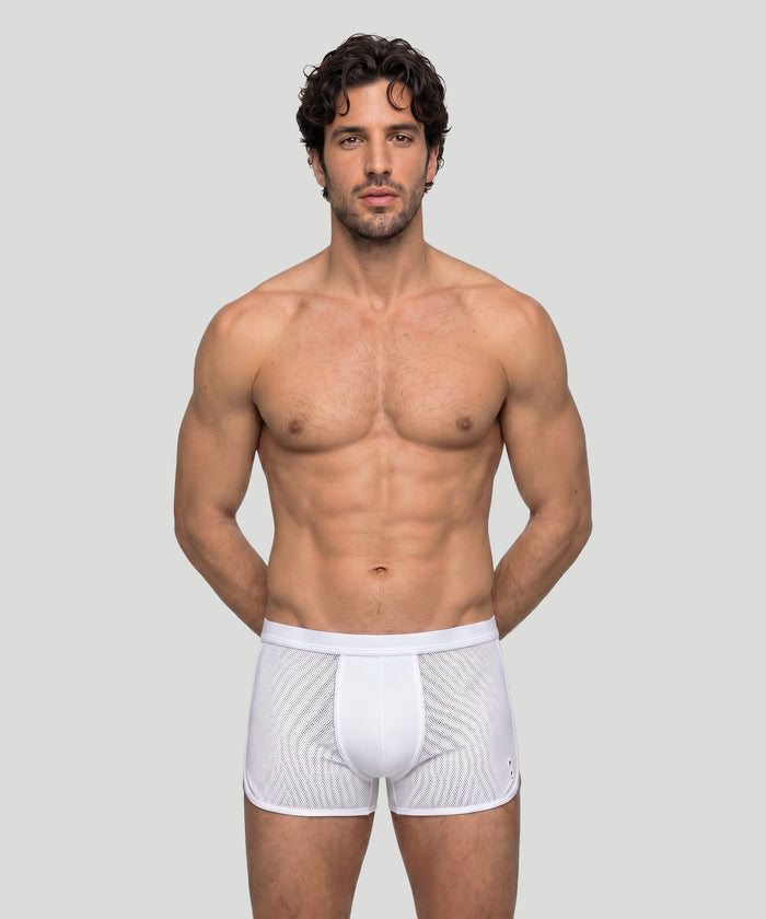 Mesh Marathon Boxer Briefs: White