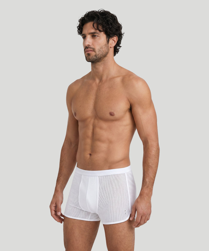 Mesh Marathon Boxer Briefs: White