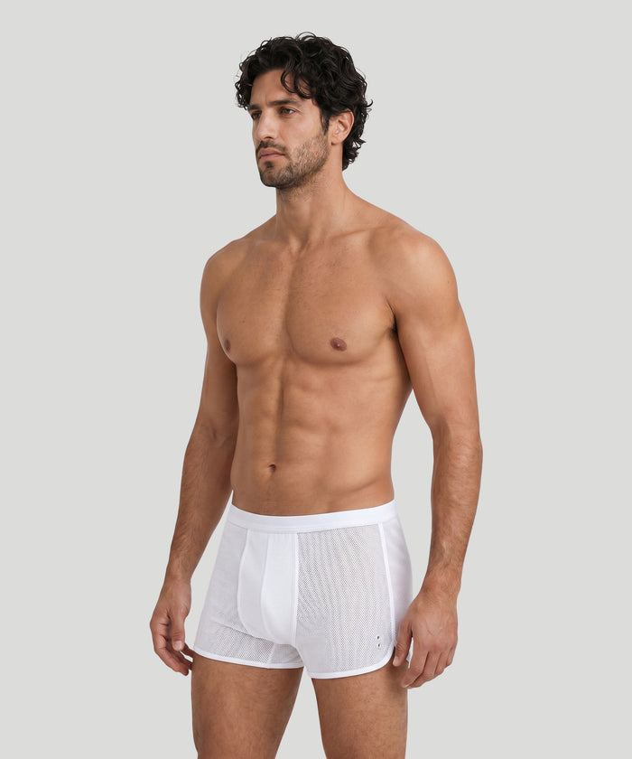 Mesh Marathon Boxer Briefs: White