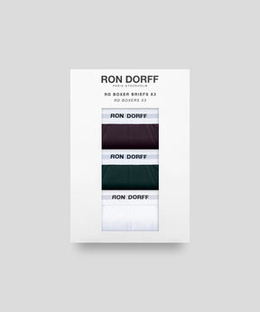RON DORFF Boxer Briefs Kit: White/Green Night/Deep Plum