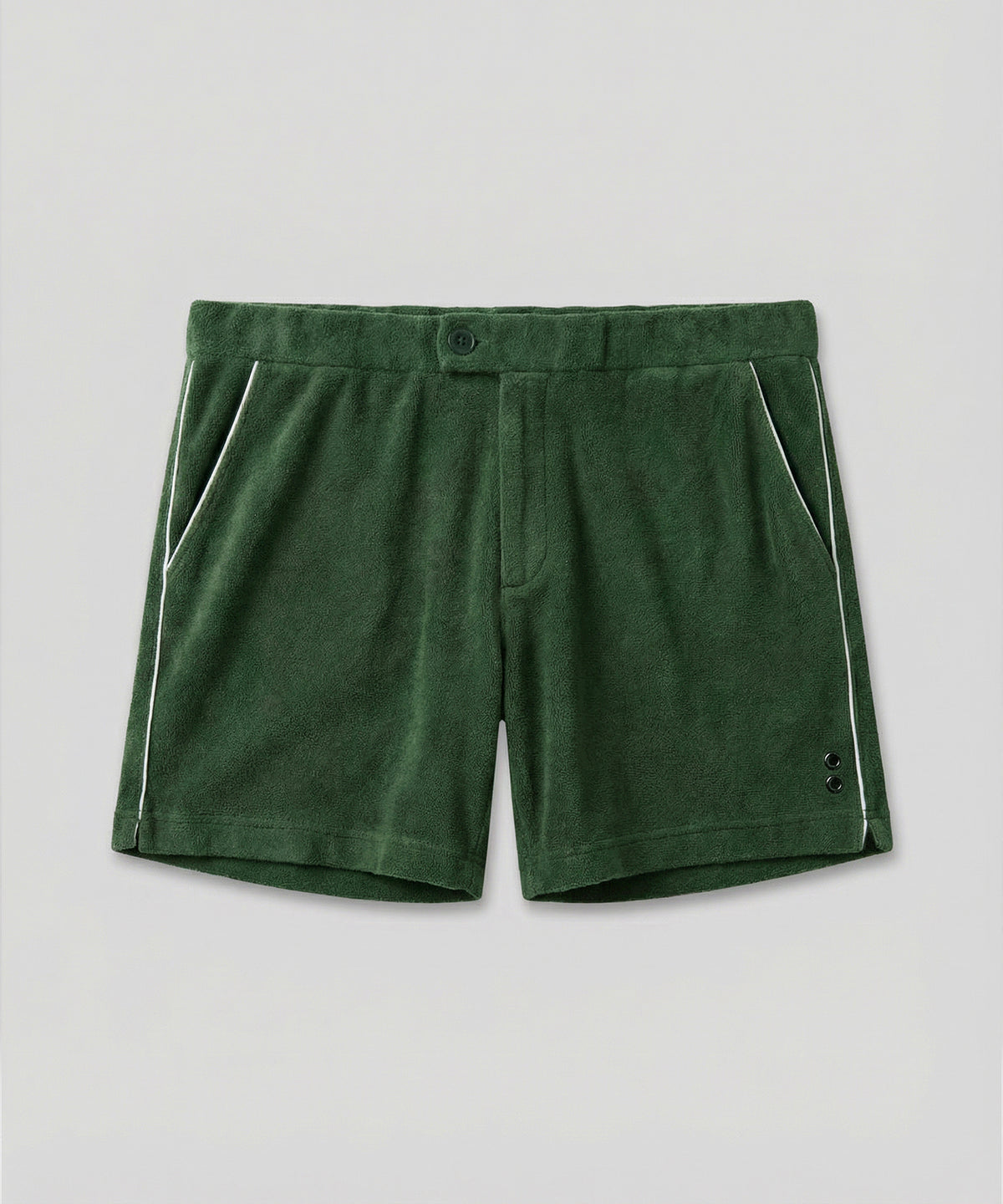 Cotton Terry Tennis Shorts w. Piping: Green Court