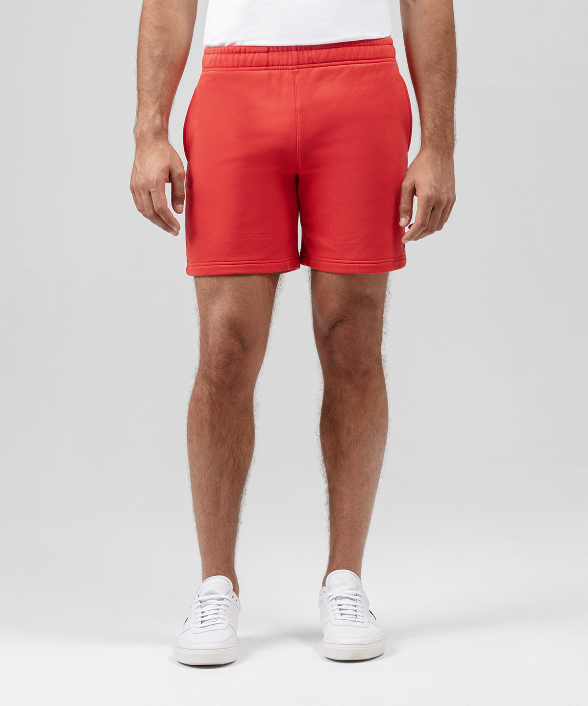 Organic Cotton Jogging Shorts: Burnt Red