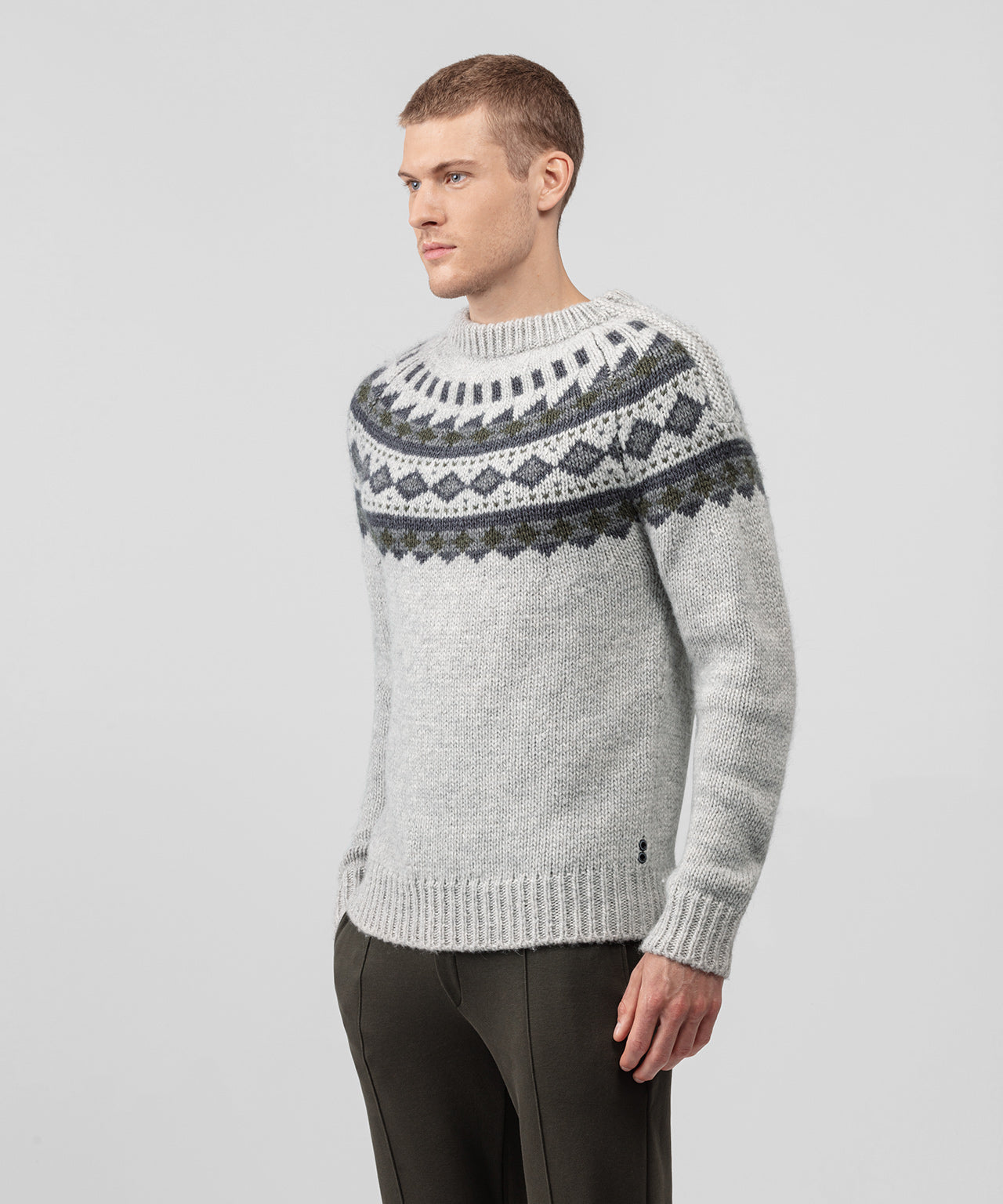 Nordic Fisherman Sweater: Natural Grey