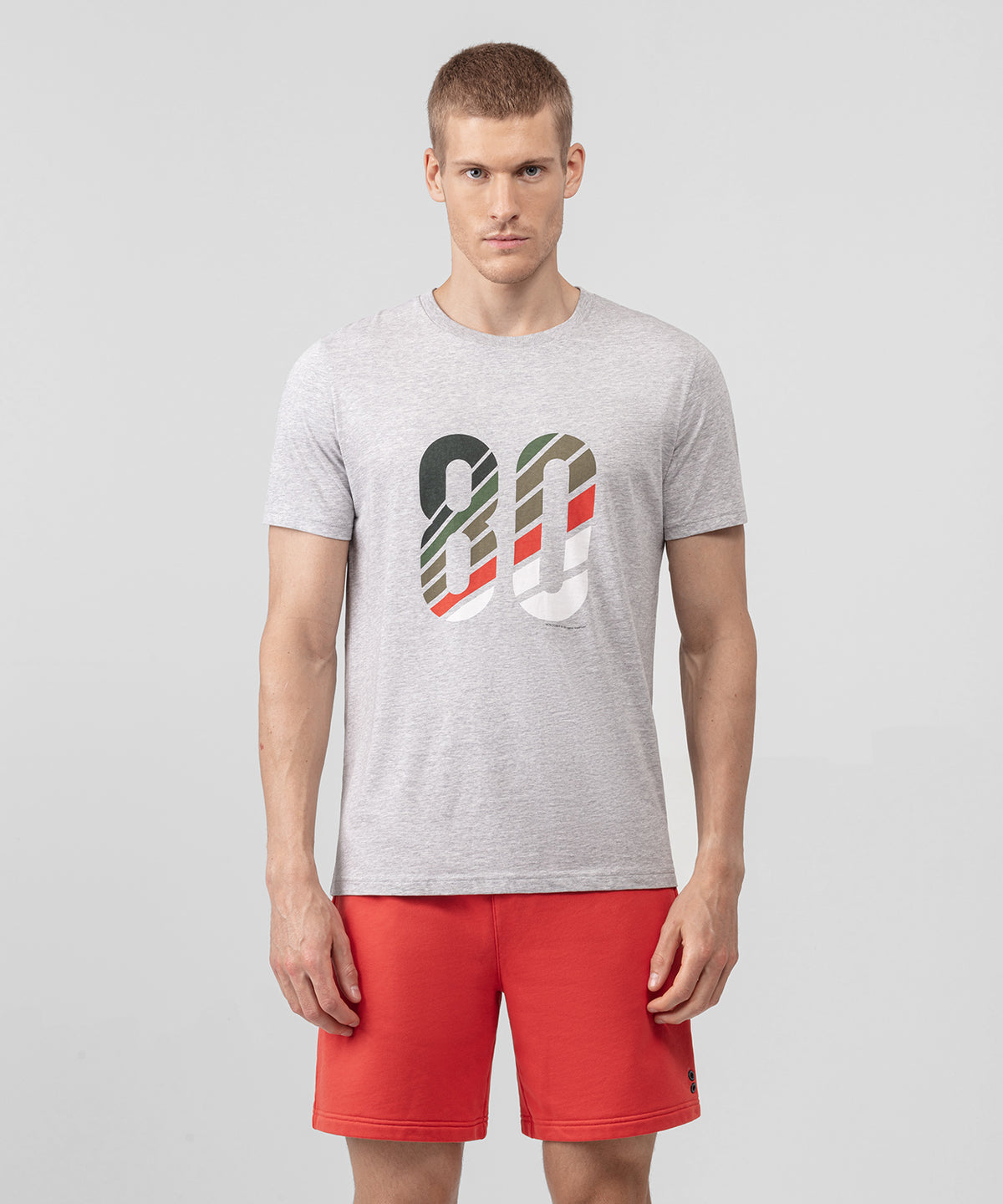 Organic Cotton T-Shirt "80": Grey Melange