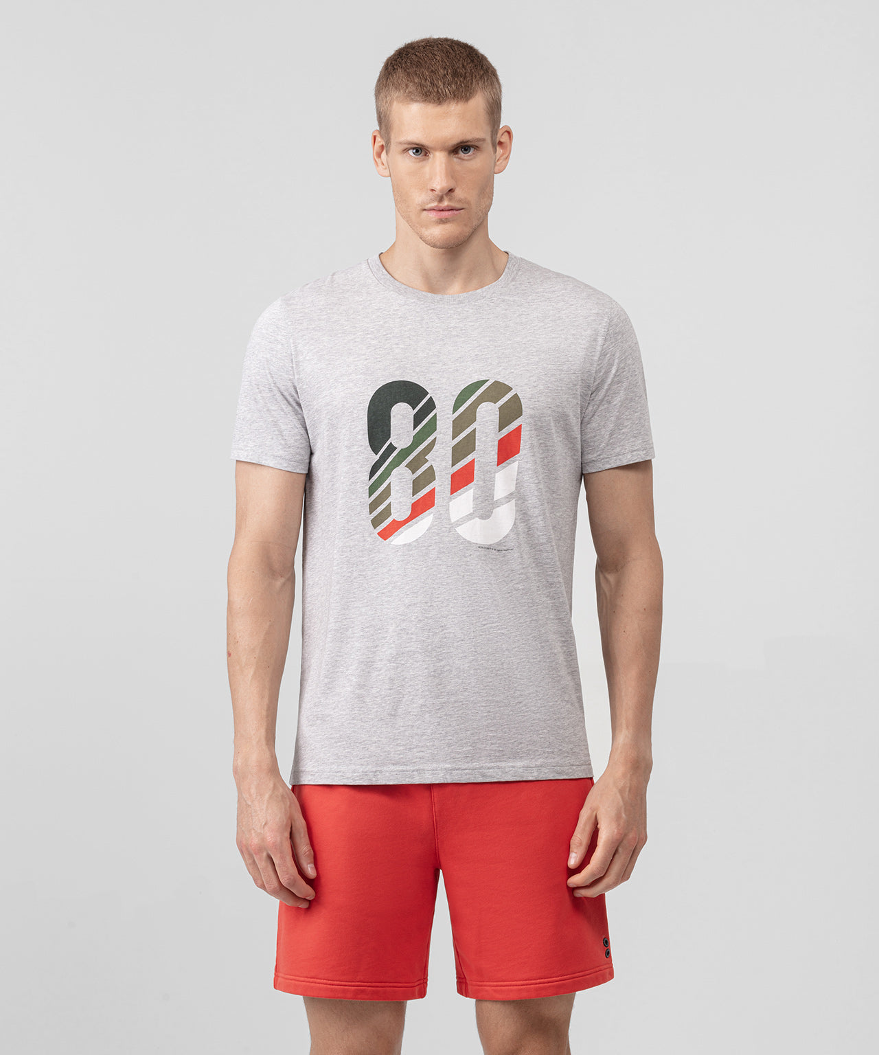 Organic Cotton T-Shirt "80": Grey Melange