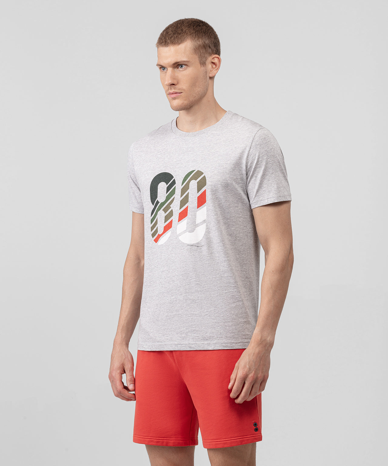 Organic Cotton T-Shirt "80": Grey Melange