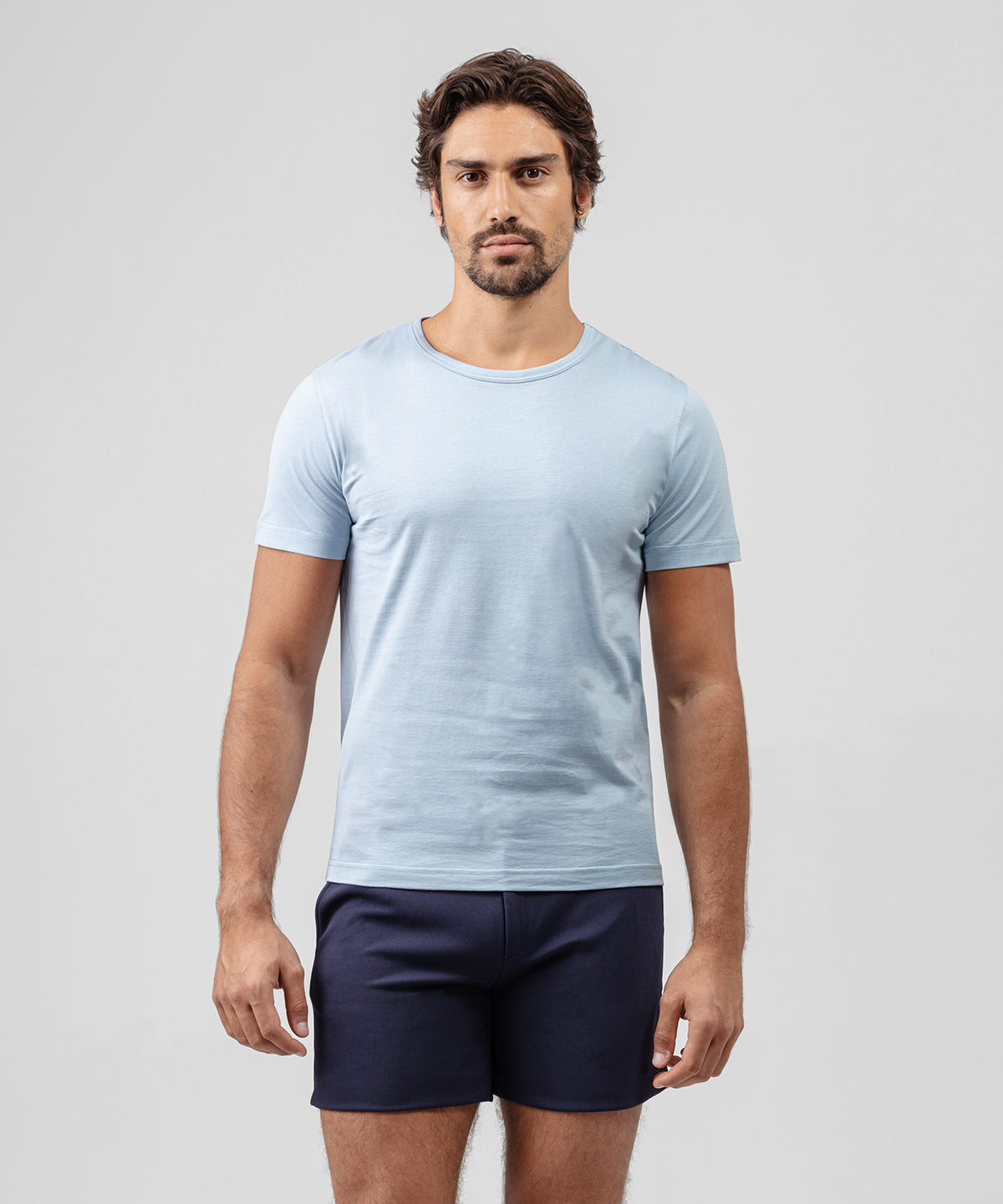 Crew Neck T-Shirt Eyelet Edition: Dusty Blue
