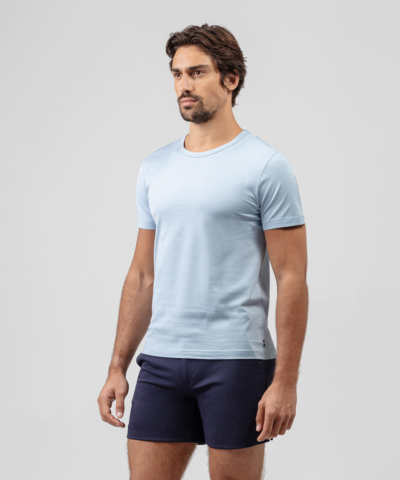 Crew Neck T-Shirt Eyelet Edition: Dusty Blue