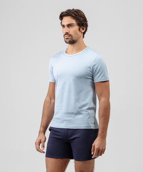 Crew Neck T-Shirt Eyelet Edition: Dusty Blue