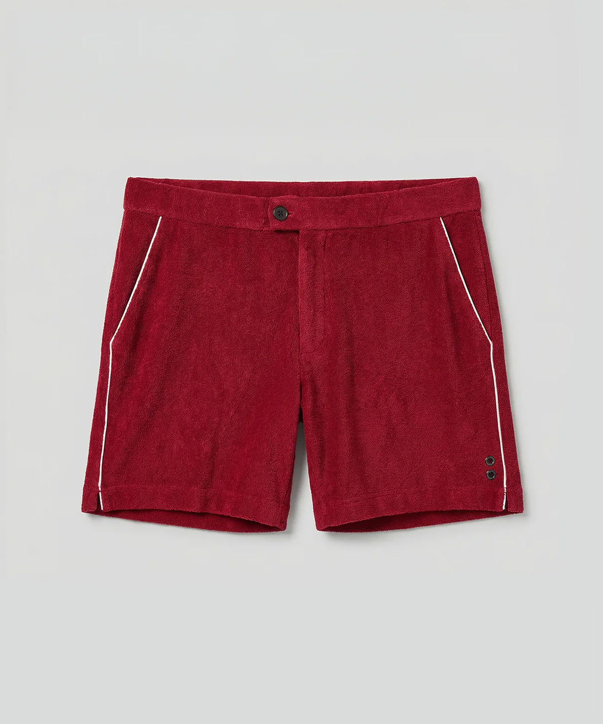 Cotton Terry Tennis Shorts w. Piping: Red