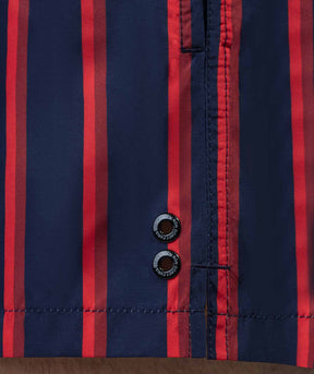 Swim Shorts Retro Stripes: Amalfi Red / Navy