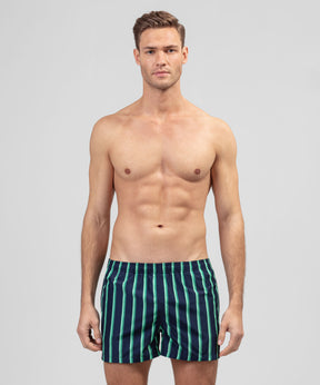 Swim Shorts Retro Stripes: Pistachio Green / Navy