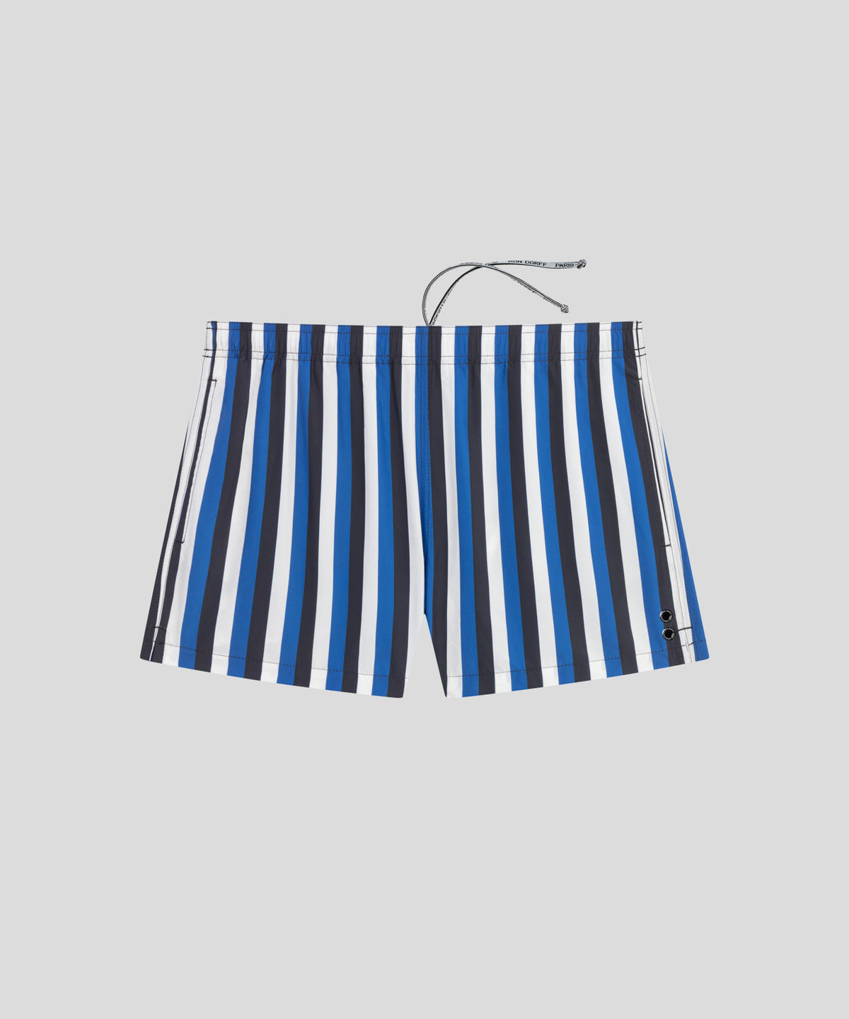 Swim Shorts Tricolor Vertical Stripes: Greek Blue/Navy/White