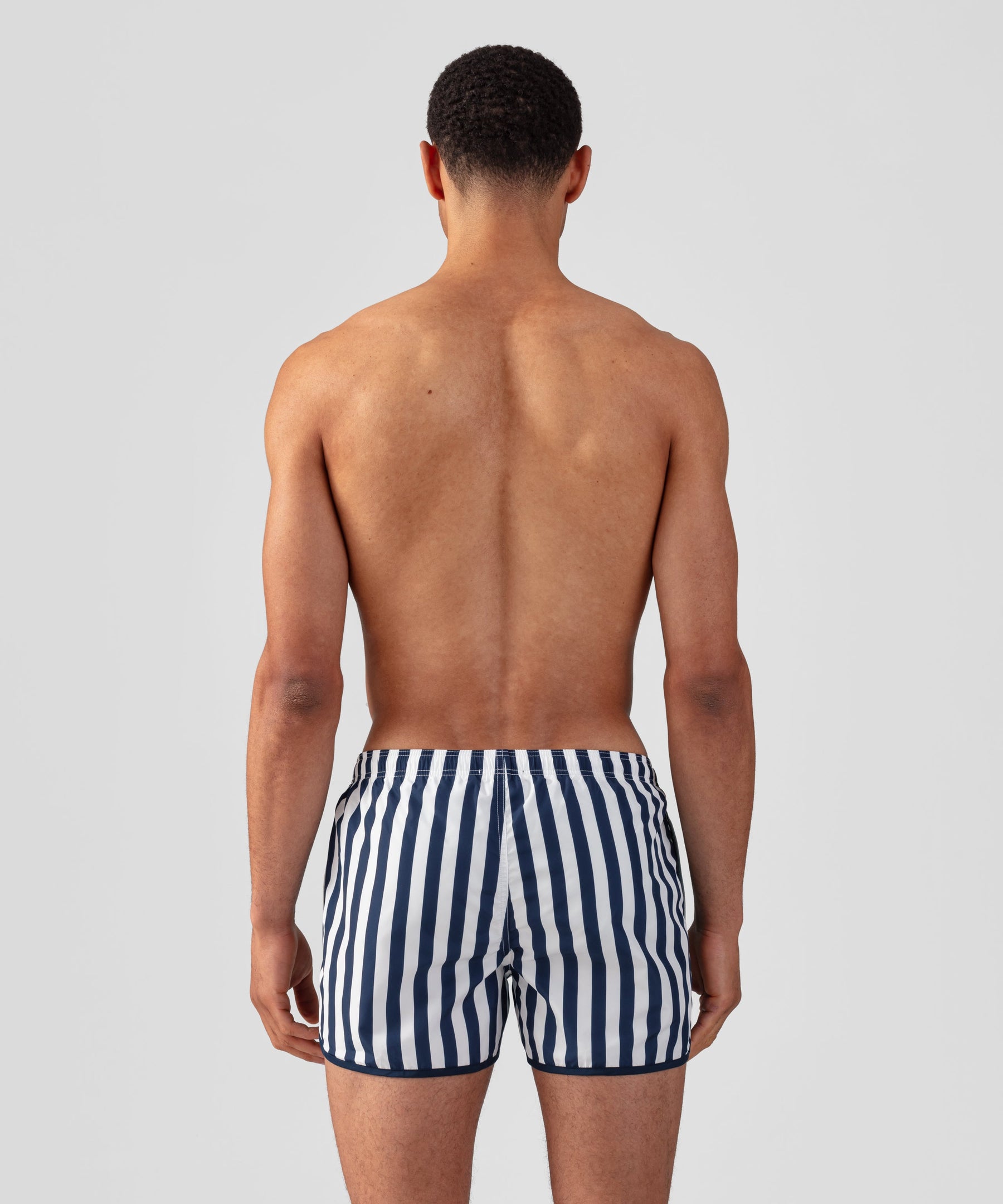 Marathon Swim Shorts Vertical Stripes: Navy/White