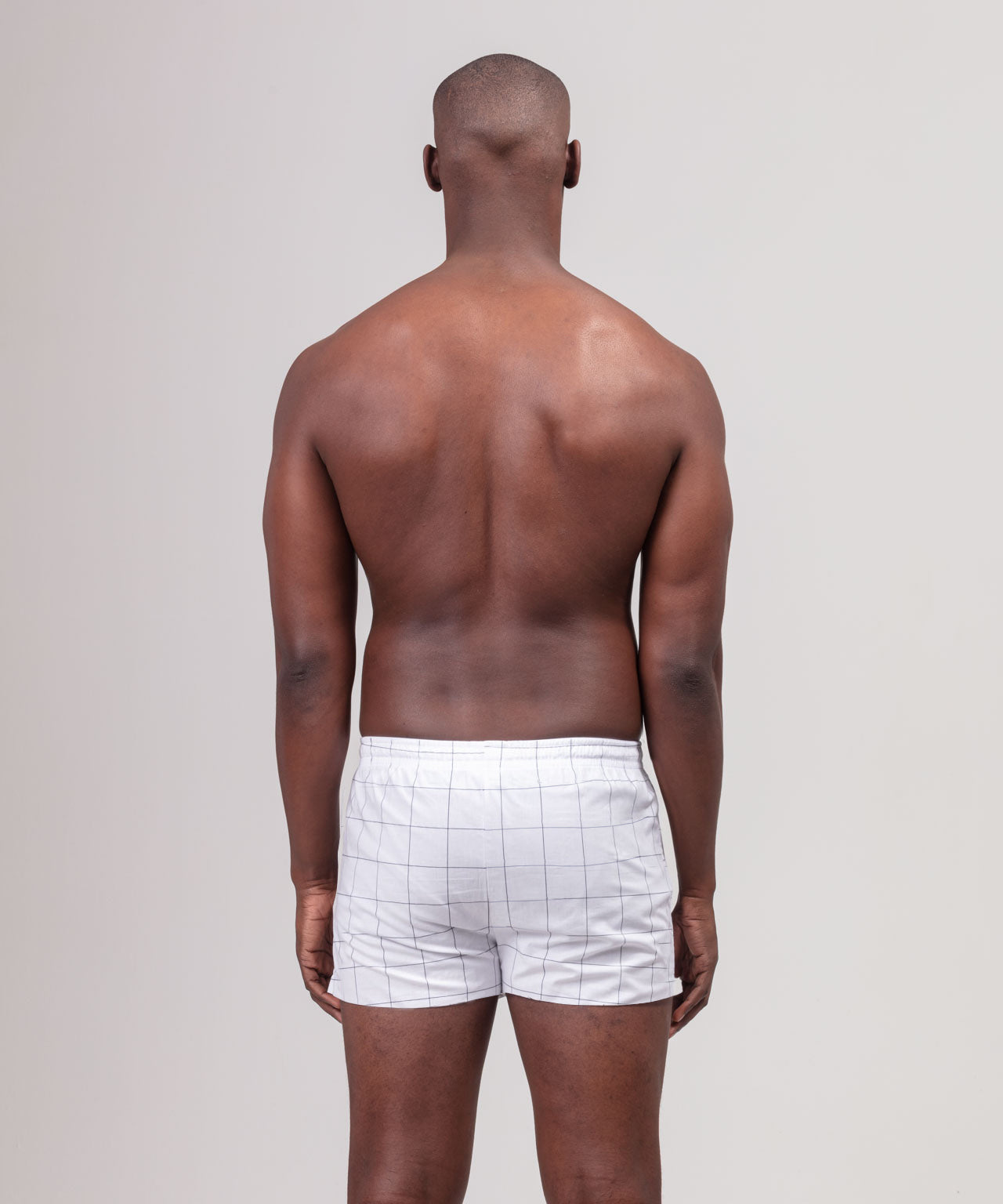 Boxer Shorts Checkers: White