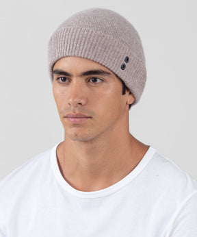 Cashmere Beanie: Heather Beige