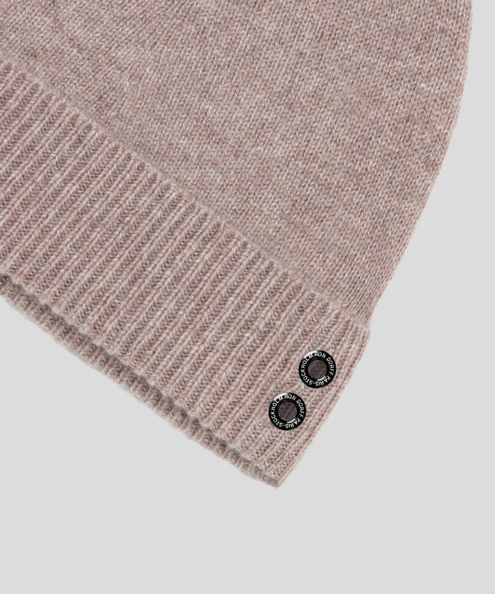 Cashmere Beanie: Heather Beige