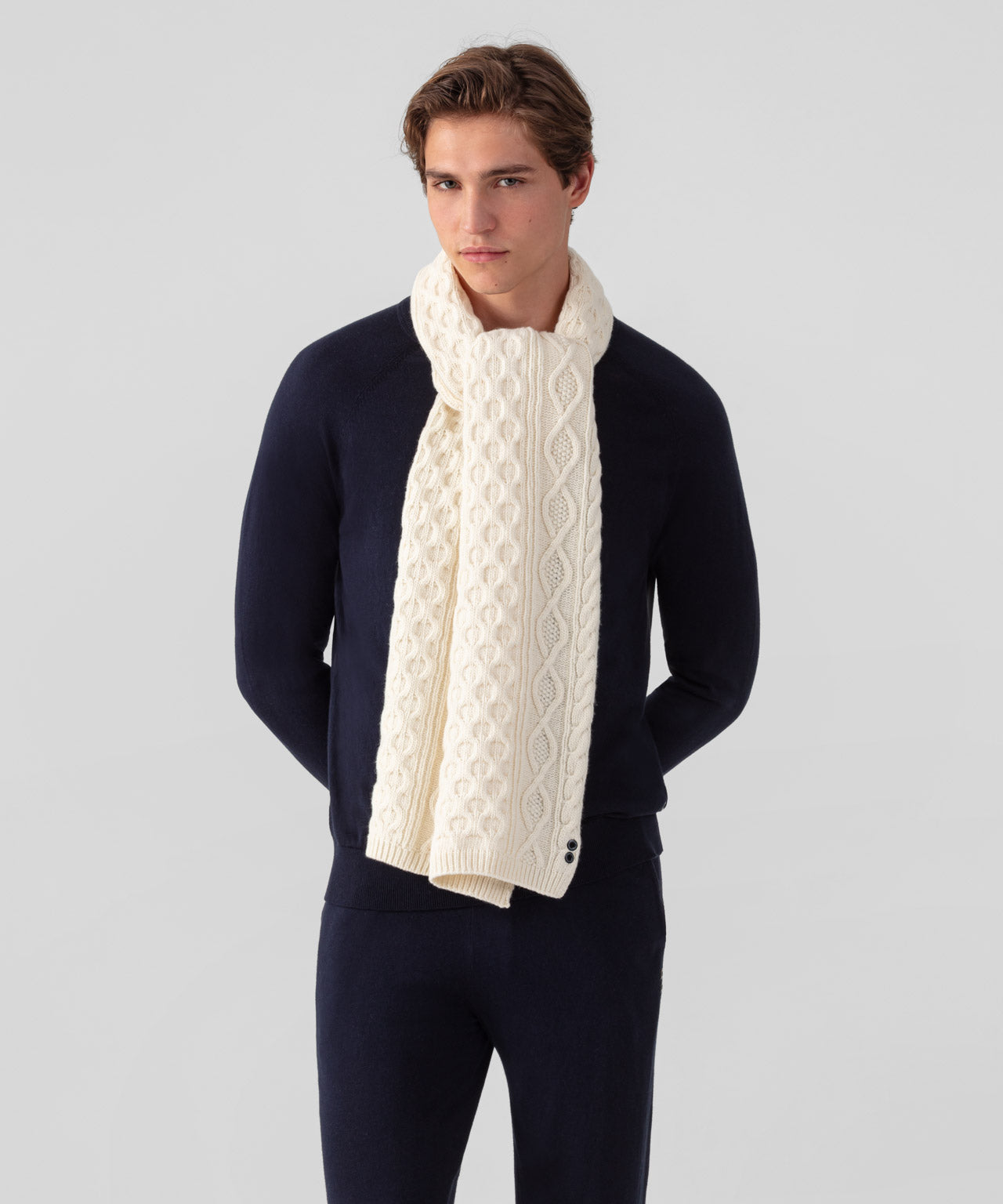 Wool Cashmere Telemark Scarf: Off White