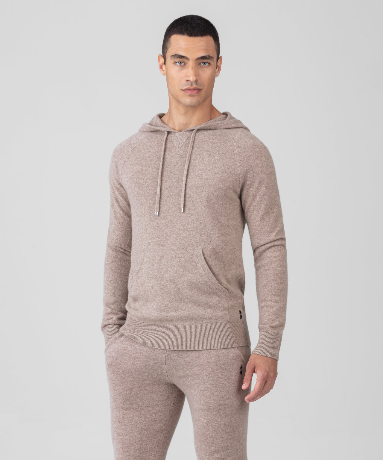 Cashmere Hoodie: Heather Beige