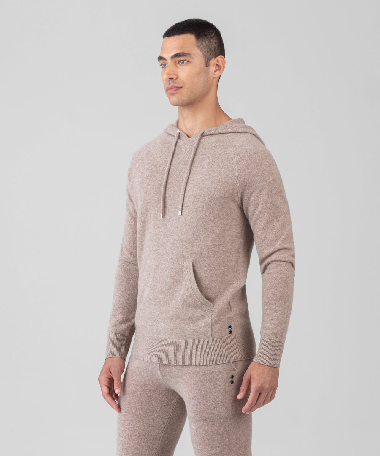 Cashmere Hoodie: Heather Beige